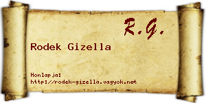 Rodek Gizella névjegykártya